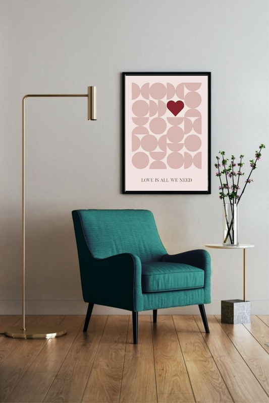 Love is all we need wall poster frame