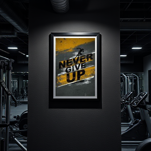 Never give up wall poster frame