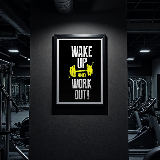 Wake up and work out wall poster frame