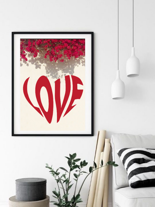 Love Heart wall poster frame for a perfect gift